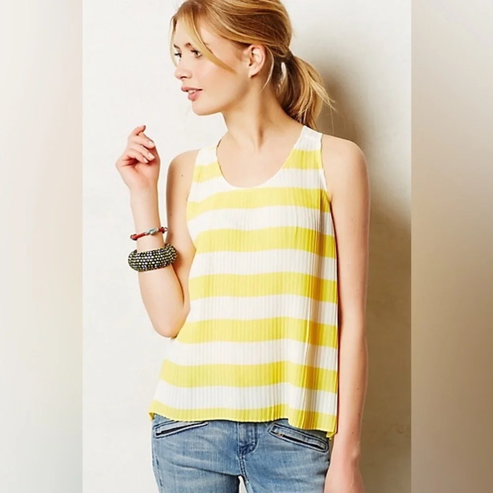 Maeve Citron Striped Top - Picture 1 of 7